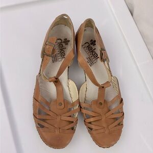 Rieker Leather Fisherman Sandals Size 41 granola German Gorpcore comfort walking